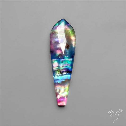 Long Rose Cut Dichroic Glass Doublet