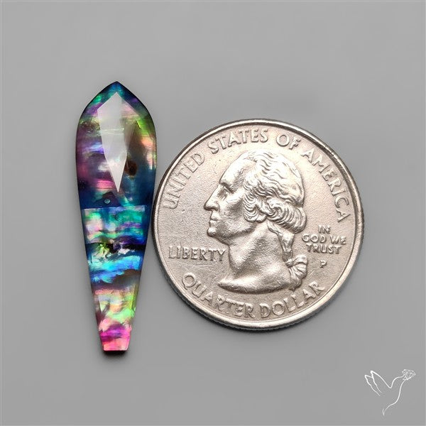 Long Rose Cut Dichroic Glass Doublet