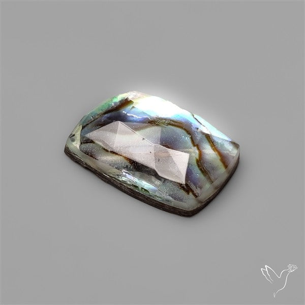 Rose Cut Himalayan Quartz With Abalone Shell Doublet
