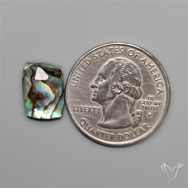Rose Cut Himalayan Quartz With Abalone Shell Doublet