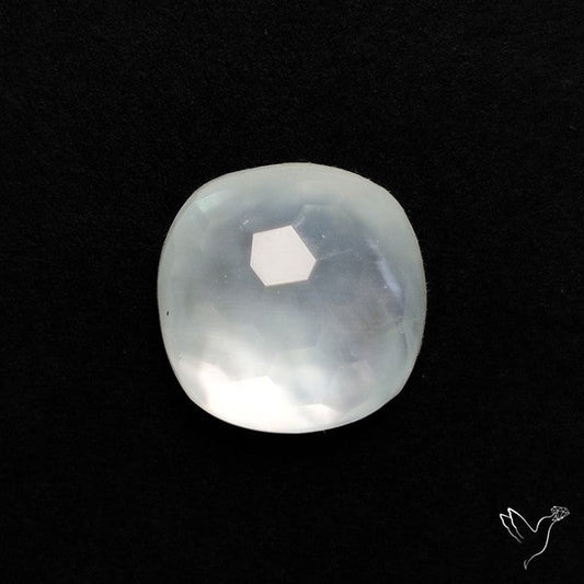 Honeycomb Cut Himalayan Quartz With Mother Of Pearl Doublet