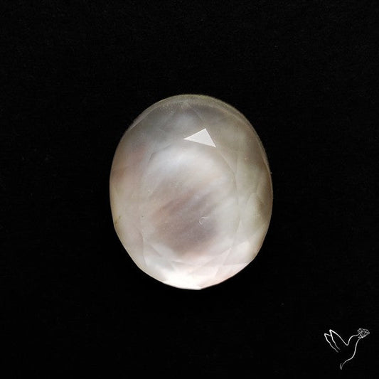 Rose Cut Himalayan Quartz With Mother Of Pearl Doublet
