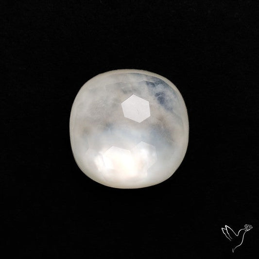 Honeycomb Cut Himalayan Quartz With Mother Of Pearl Doublet