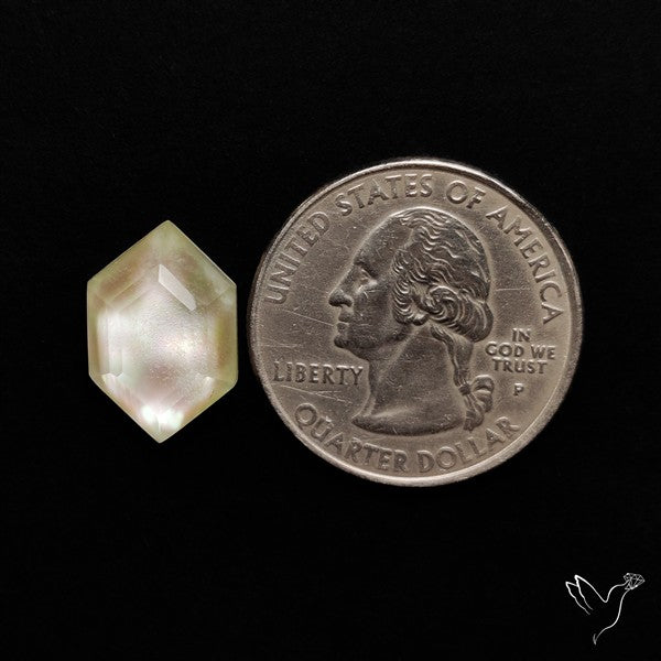 Step Cut Himalayan Quartz With Mother Of Pearl Doublet