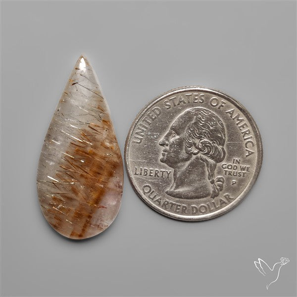 Cacoxenite In Quartz Cabochon