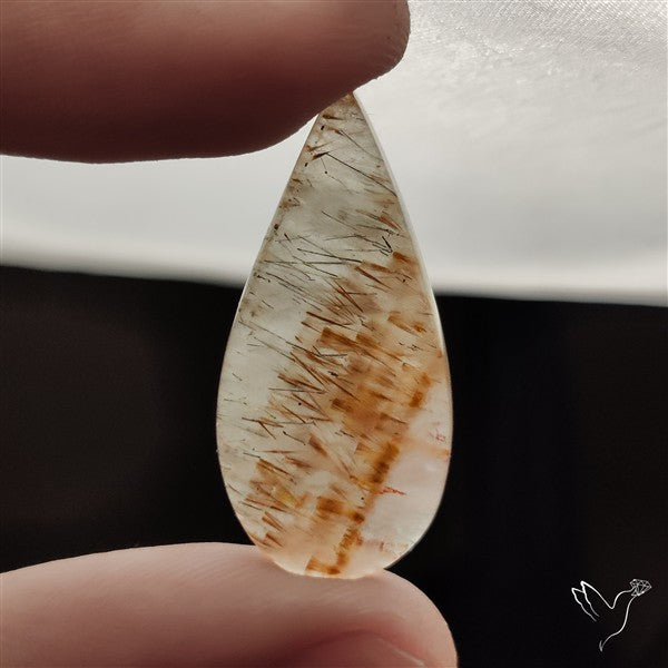 Cacoxenite In Quartz Cabochon