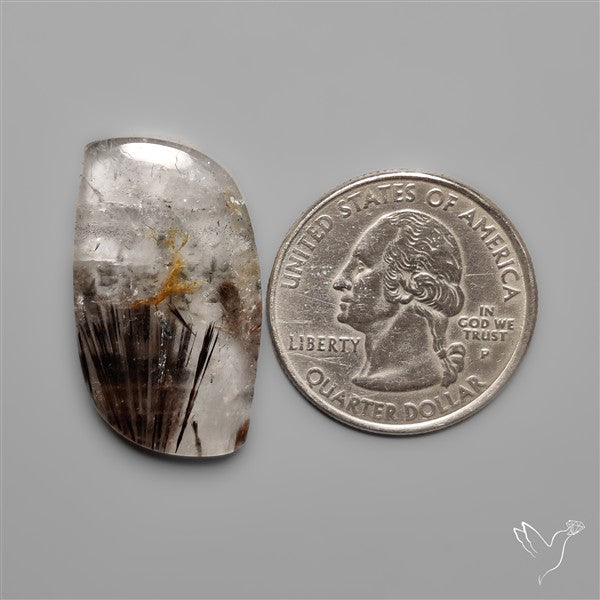 Cacoxenite In Quartz Cabochon
