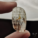 Cacoxenite In Quartz Cabochon