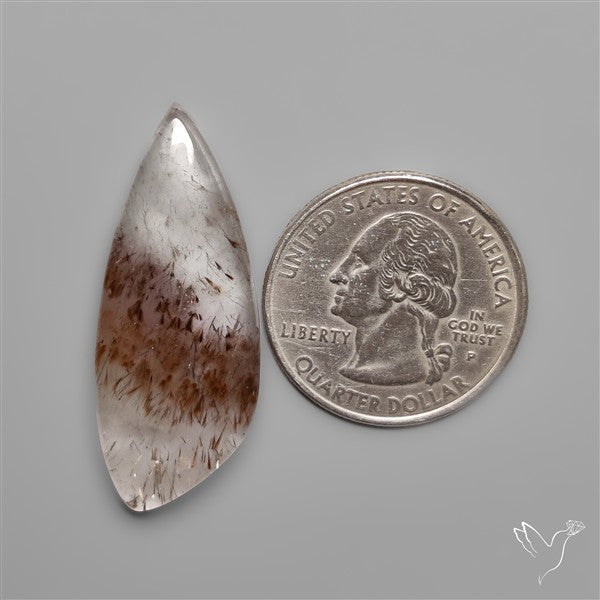 Cacoxenite In Quartz Cabochon