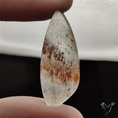 Cacoxenite In Quartz Cabochon