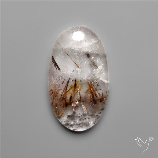 Cacoxenite In Quartz Cabochon