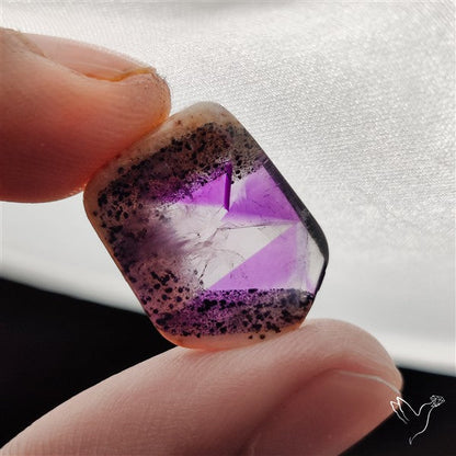 Trapiche Phantom Amethyst Slice Cabochon