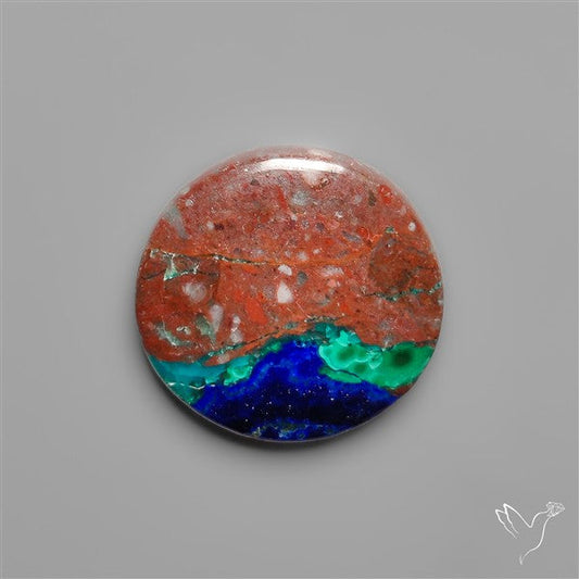 Azurite Malachite with Cuprite Cabochon