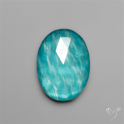 Peruvian Ice Amazonite With Rose Cut Himalayan Quartz Doublet