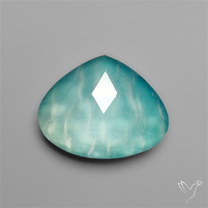 Peruvian Ice Amazonite With Rose Cut Himalayan Quartz Doublet