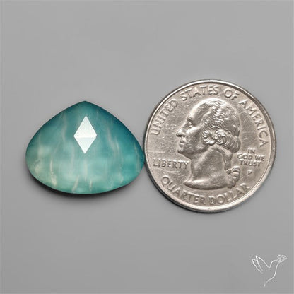 Peruvian Ice Amazonite With Rose Cut Himalayan Quartz Doublet