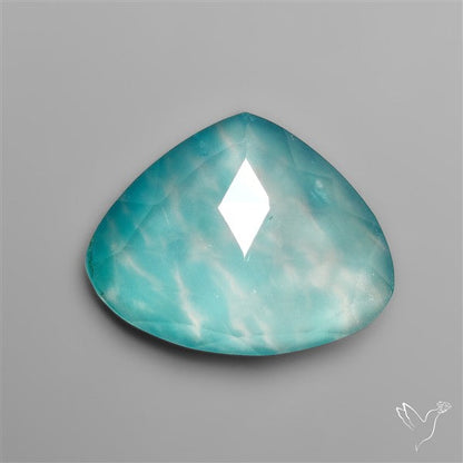 Peruvian Ice Amazonite With Rose Cut Himalayan Quartz Doublet