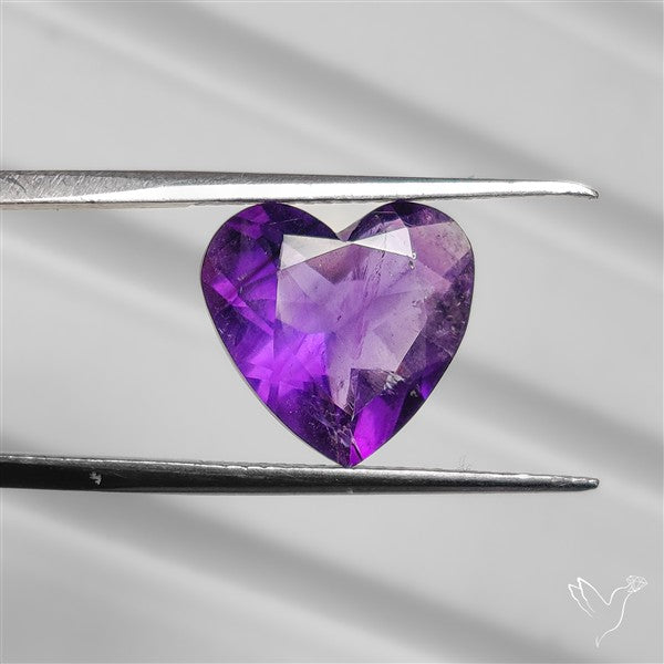Faceted Amethyst Heart Carving