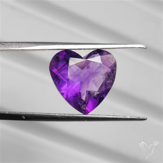 Faceted Amethyst Heart Carving