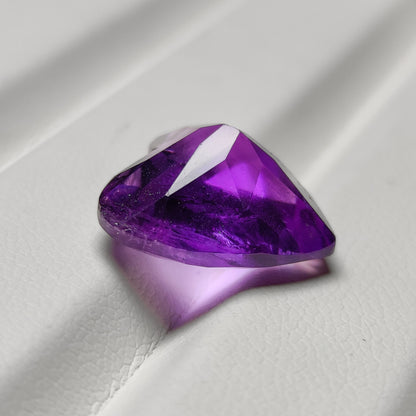 Faceted Amethyst Heart Carving