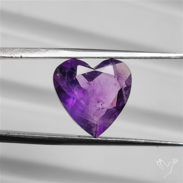 Faceted Amethyst Heart Carving