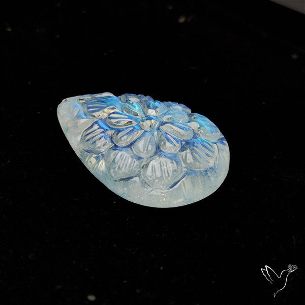 Rainbow Moonstone Mughal Carving