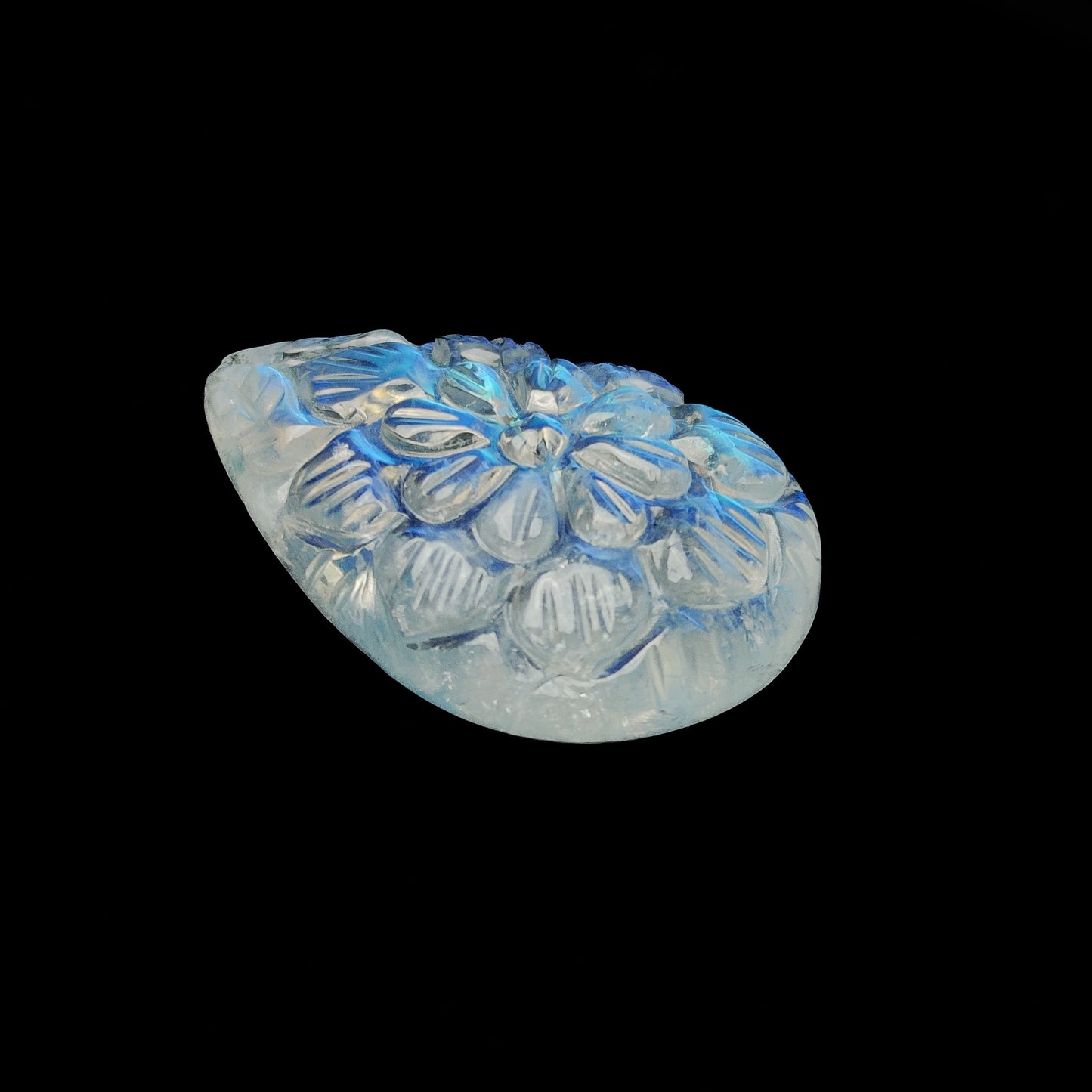 Rainbow Moonstone Mughal Carving