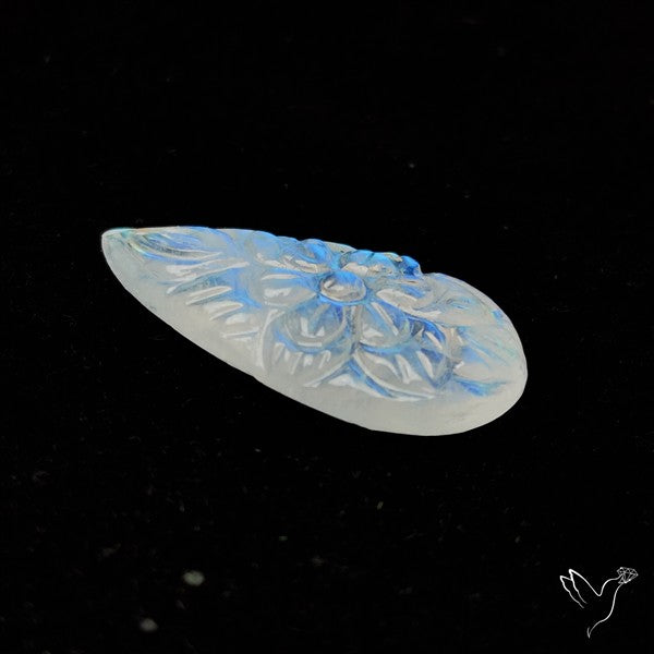Rainbow Moonstone Mughal Carving