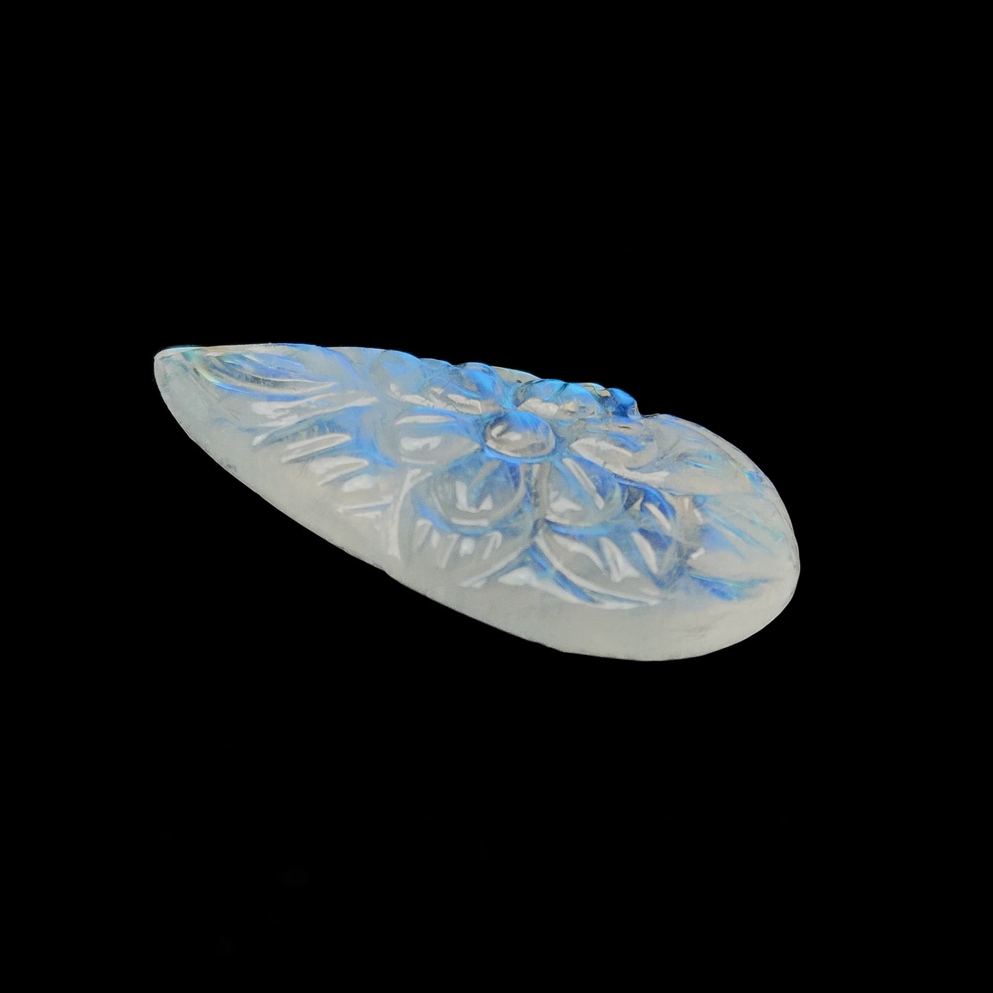 Rainbow Moonstone Mughal Carving