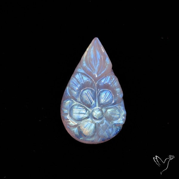Rainbow Moonstone Mughal Carving