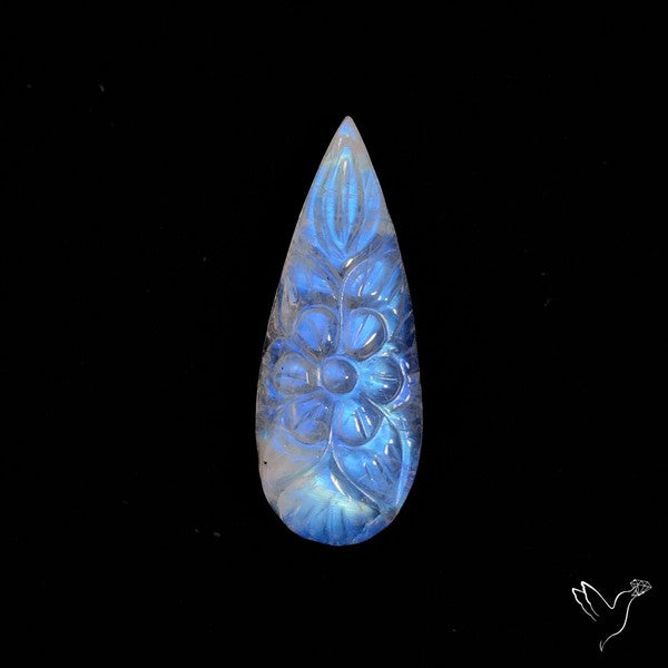 Rainbow Moonstone Mughal Carving