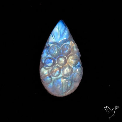 Rainbow Moonstone Mughal Carving