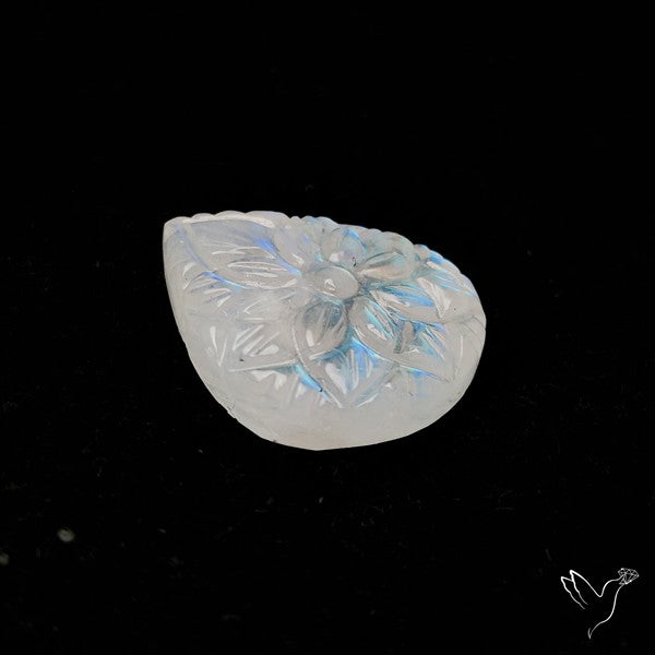 Rainbow Moonstone Mughal Carving