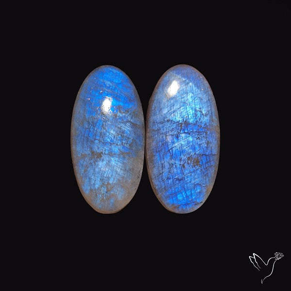 Russian Belomorite Moonstones Pair