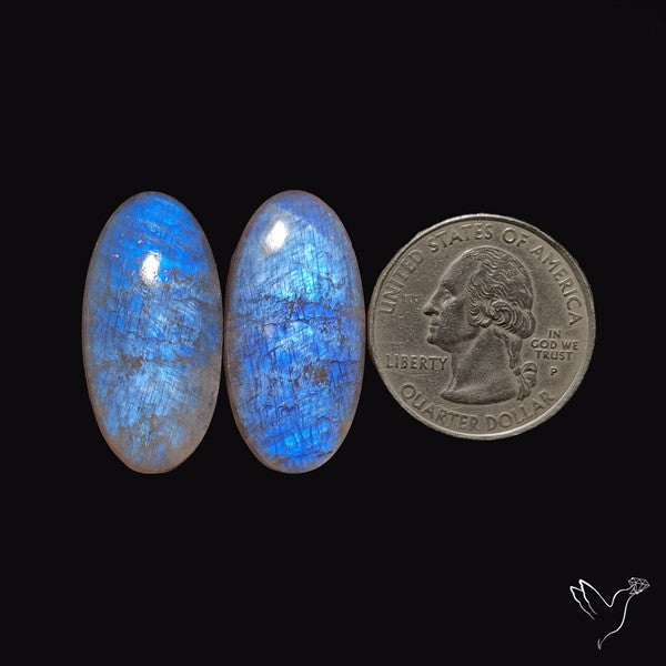 Russian Belomorite Moonstones Pair