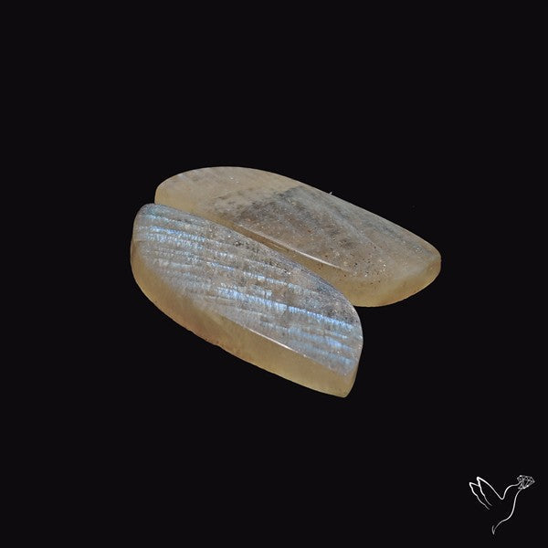 Russian Belomorite Moonstones Pair