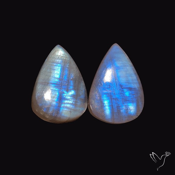 Russian Belomorite Moonstones Pair