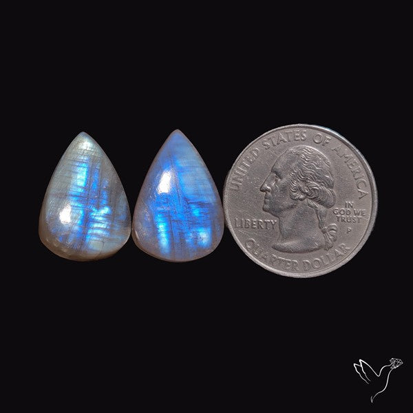 Russian Belomorite Moonstones Pair