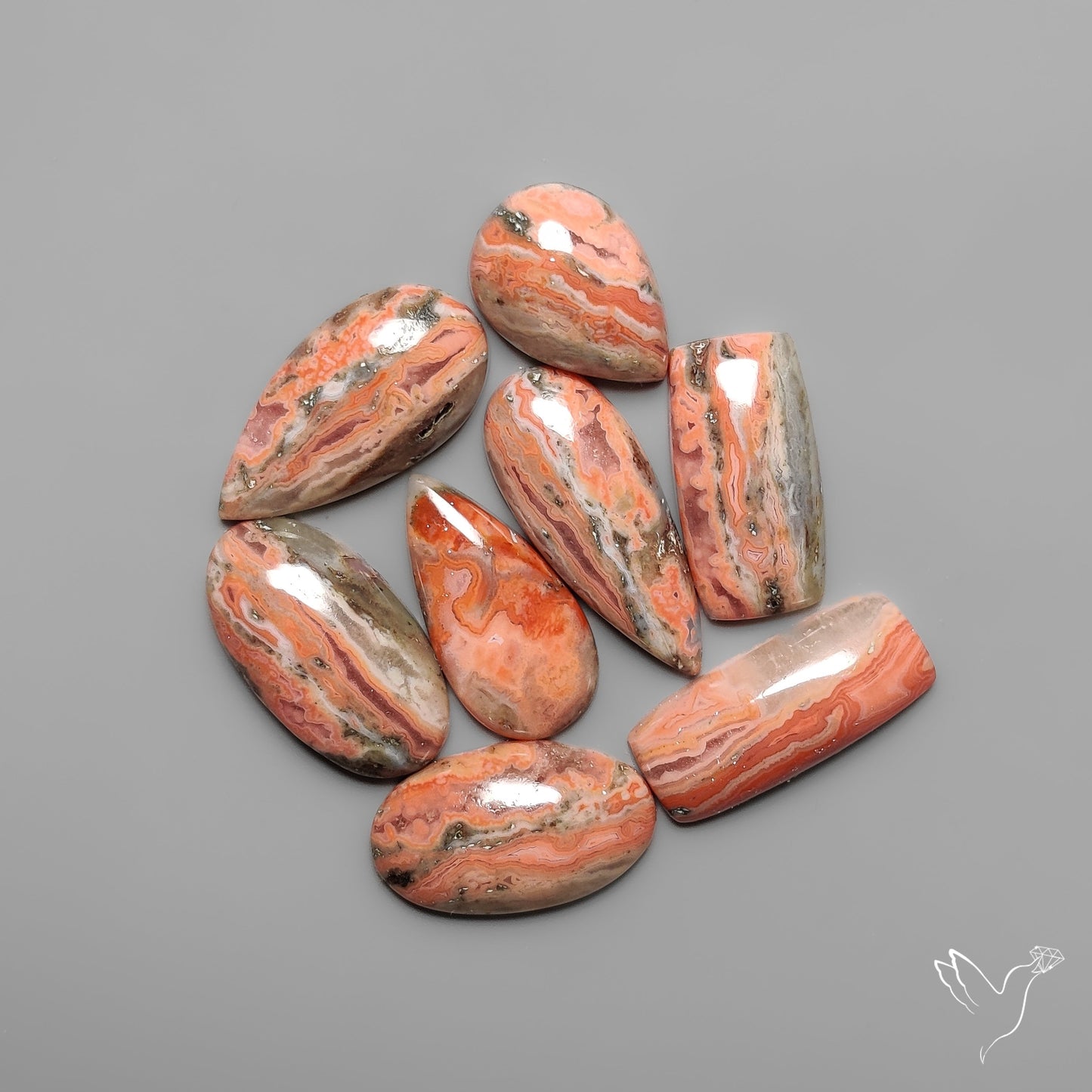 Orange Moroccan Seam Agates Lot