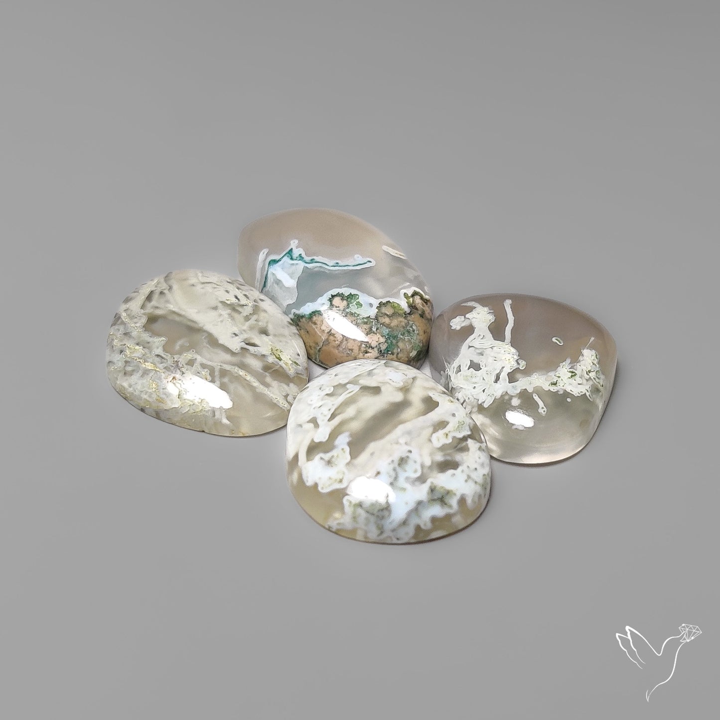 Horse Canyon White Moss Agates Lot