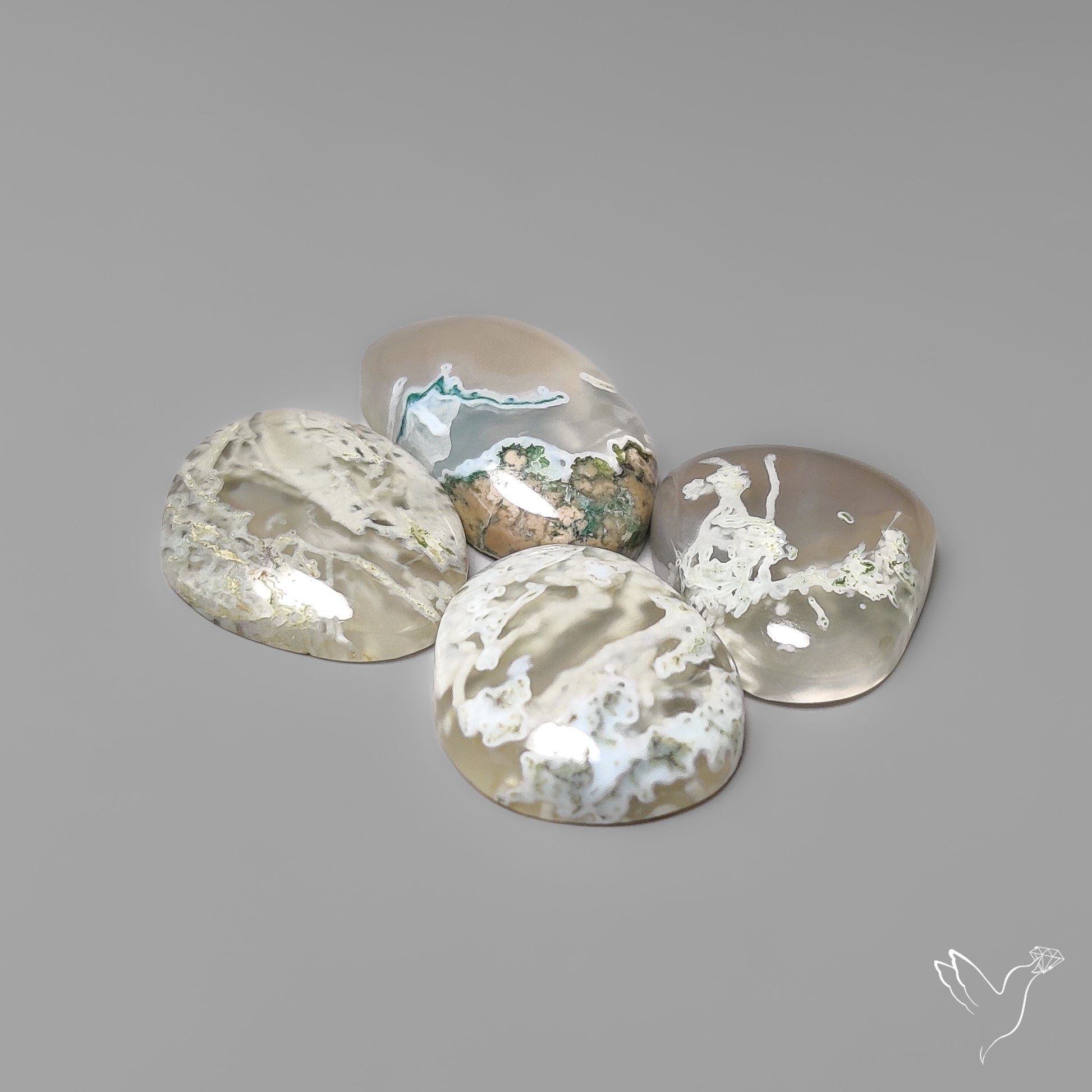 Horse Canyon White Moss Agates Lot