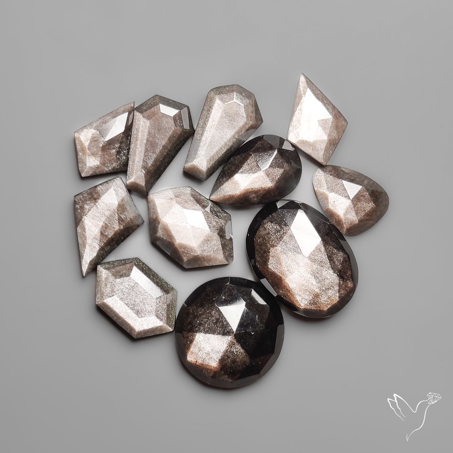 Rose Cut Silversheen Obsidian Lot