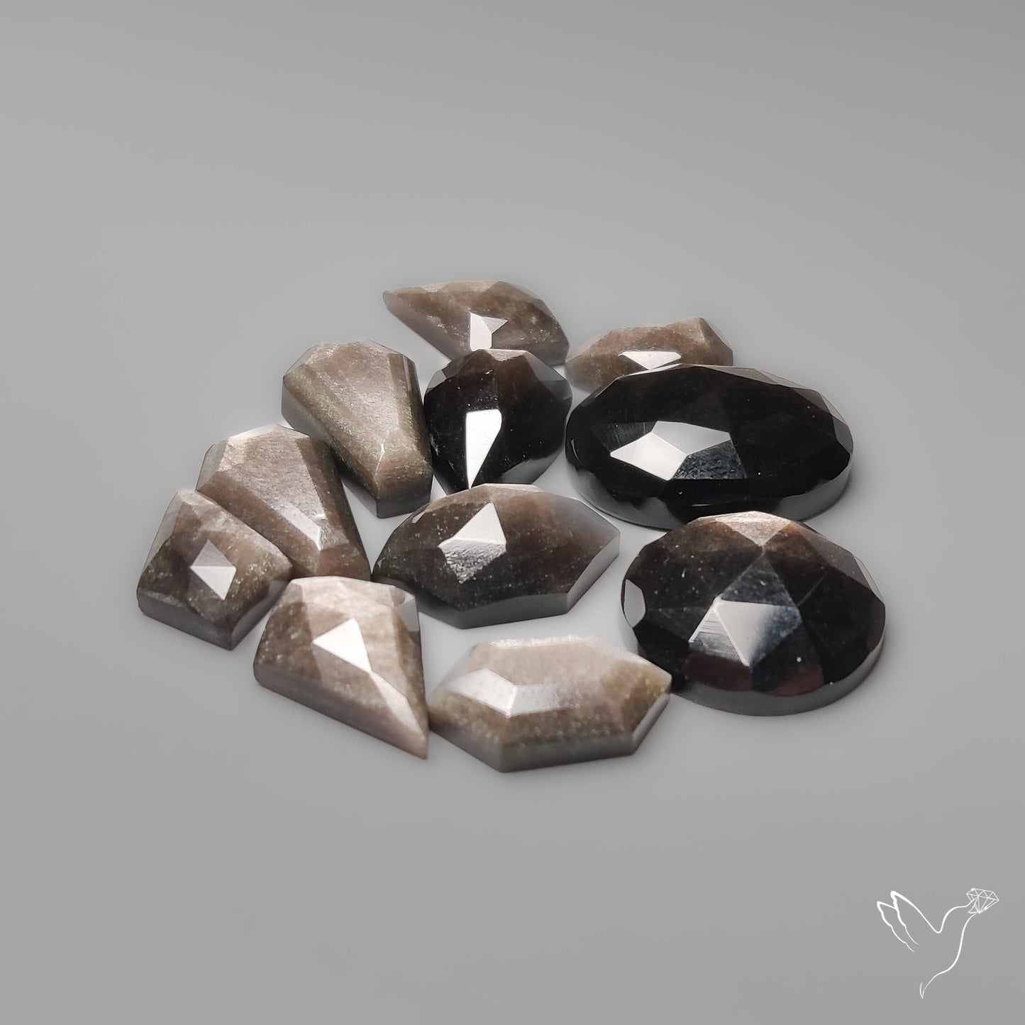 Rose Cut Silversheen Obsidian Lot