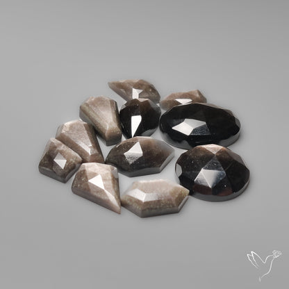 Rose Cut Silversheen Obsidian Lot
