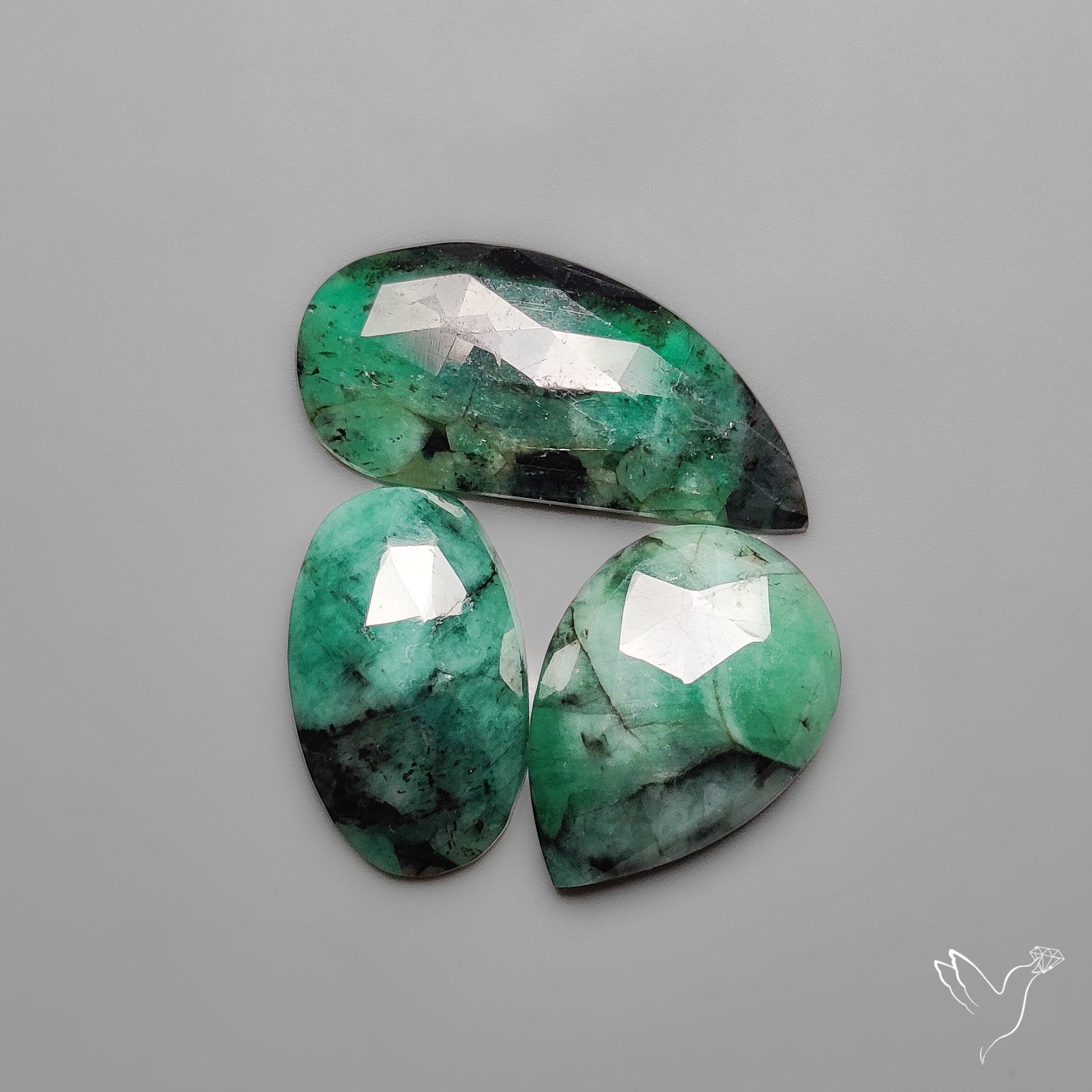 Rose Cut Emeralds Lot