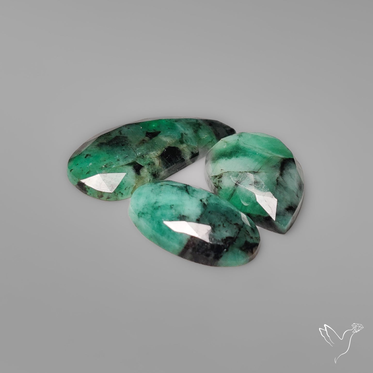 Rose Cut Emeralds Lot