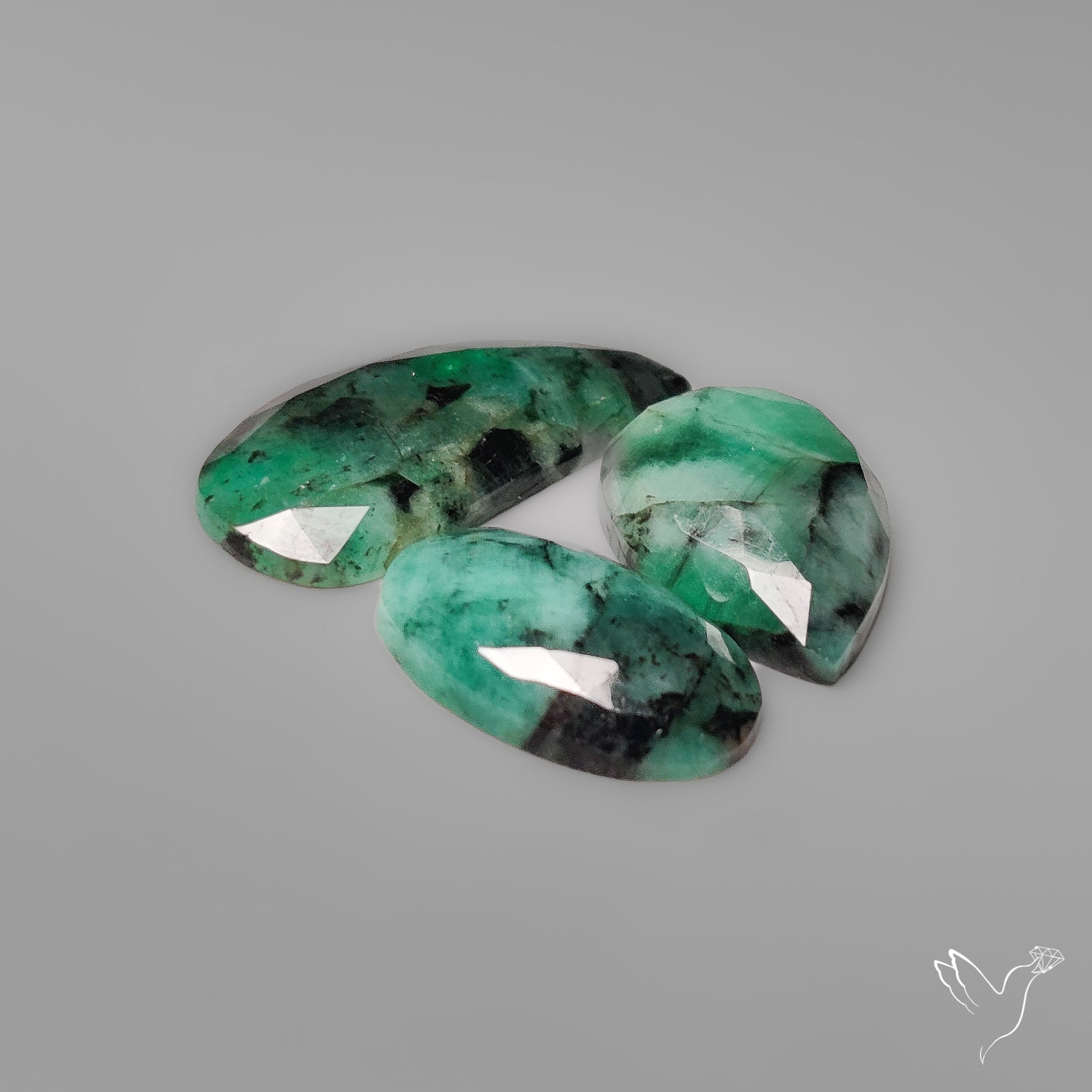 Rose Cut Emeralds Lot
