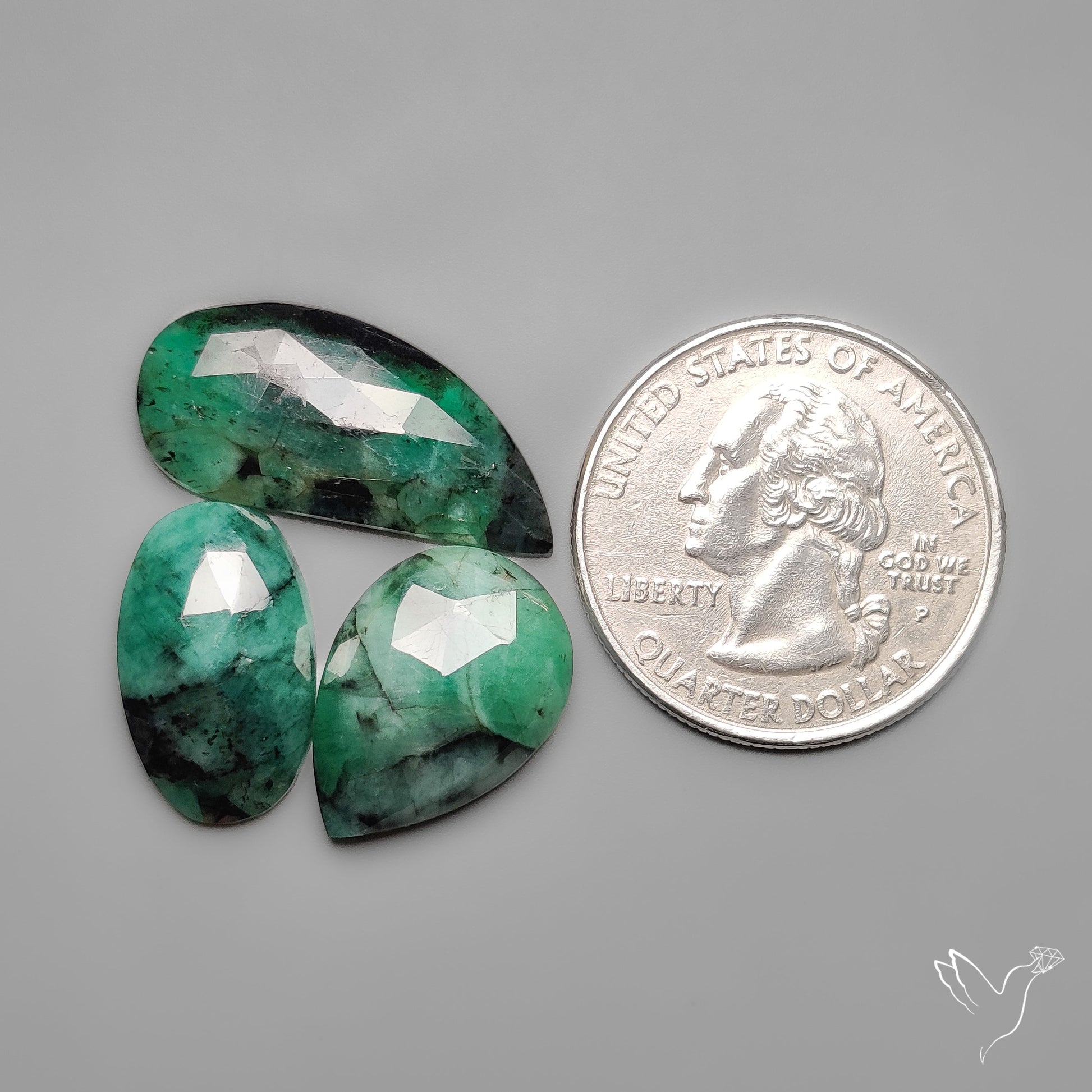 Rose Cut Emeralds Lot