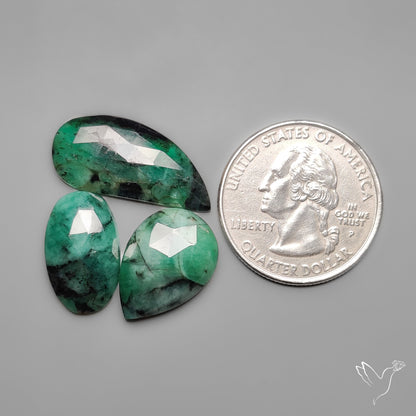 Rose Cut Emeralds Lot