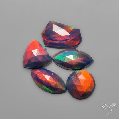 Rose Cut Aurora Opals Lot